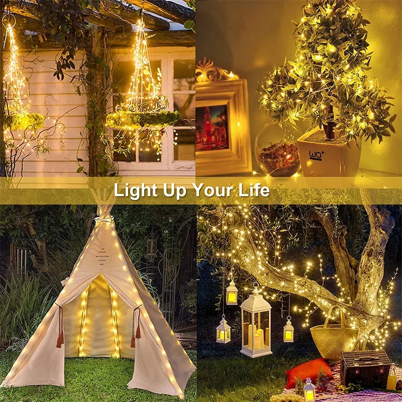 Waterproof LED Solar String Lights for Garden Patio and Wedding Decor