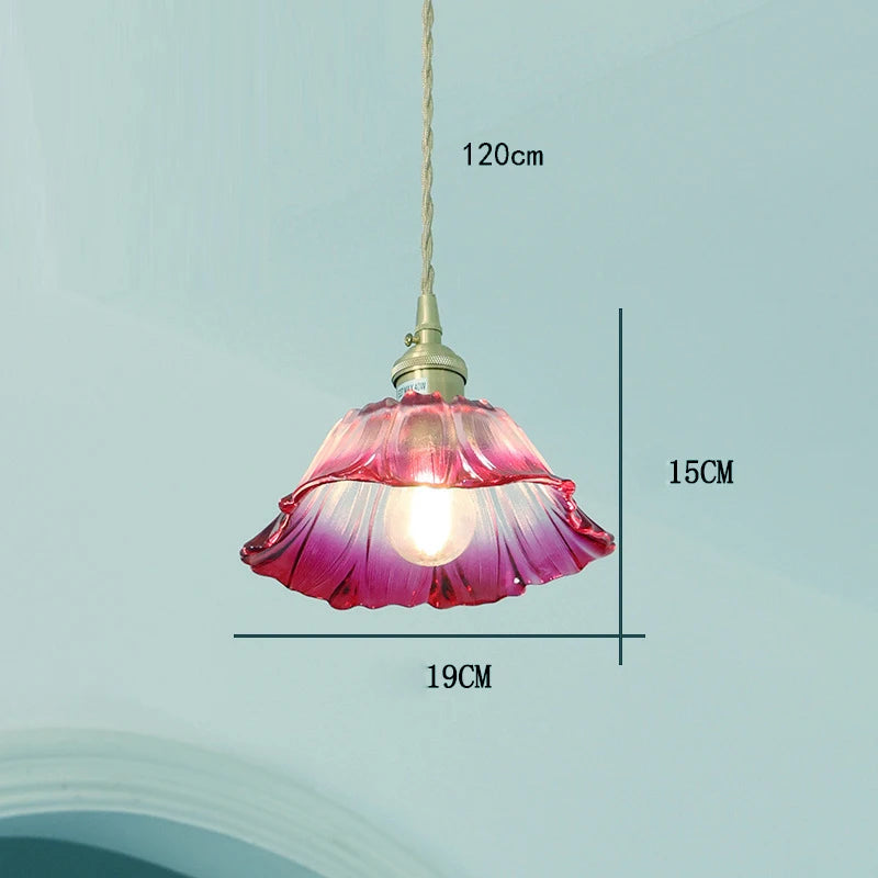 Vintage Floral Glass Pendant Light for Elegant Dining Rooms and Cafes