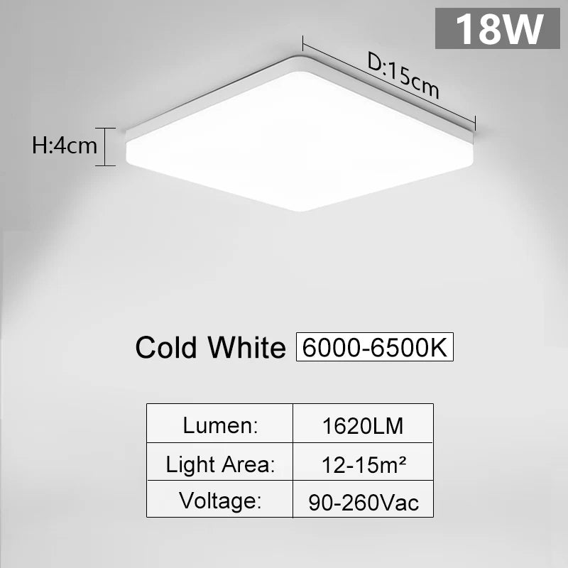 Modern Square LED Ceiling Light for Contemporary Bedrooms and Living Spaces