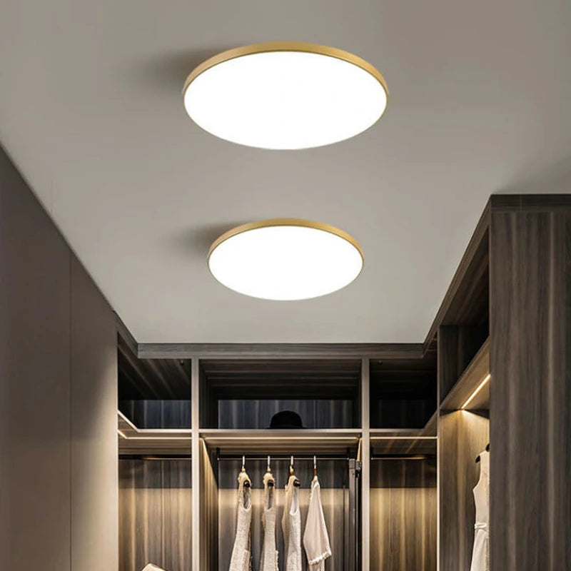 Modern Gold Flush Mount LED Ceiling Light for Kitchens and Bathrooms