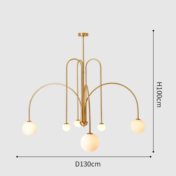 Nordic Glass Globe LED Chandelier for Modern Dining Rooms and Cafes