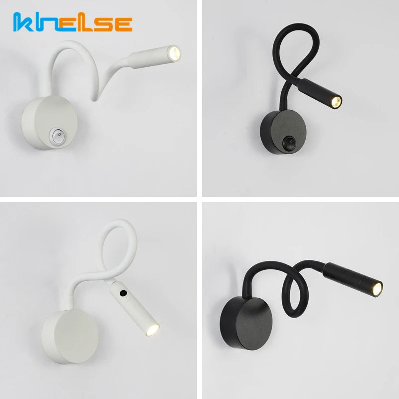 Flexible LED Gooseneck Wall Lamp for Hotel Reading and Bedside Lighting