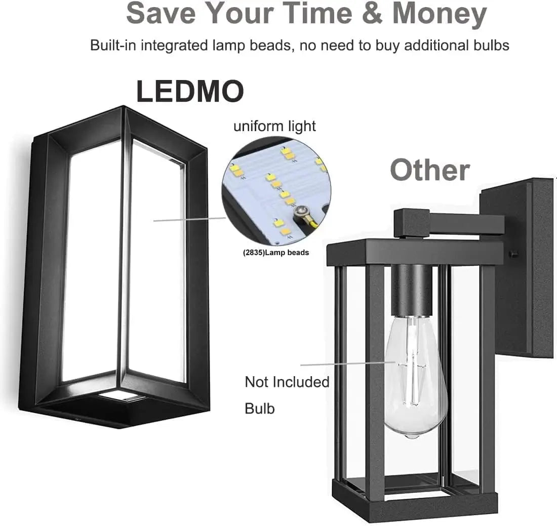 Modern LED Outdoor Wall Light with Motion Sensor for Garden and Porch
