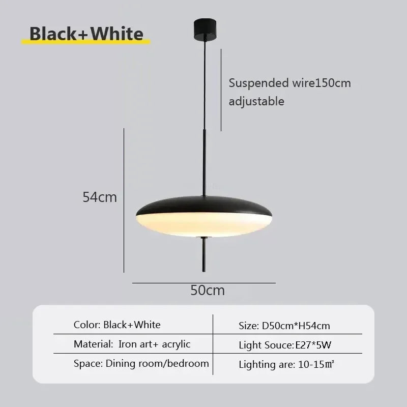 Modern Nordic Saucer Pendant Light for Minimalist Living Rooms and Cafes