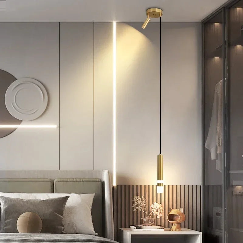 Modern LED Dual Spotlight Pendant for Bedside and Living Room