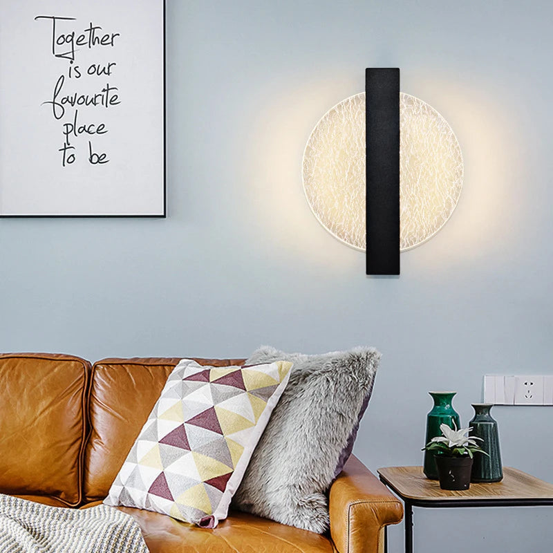Modern Gold Foil LED Wall Sconce for Bedroom and Living Room