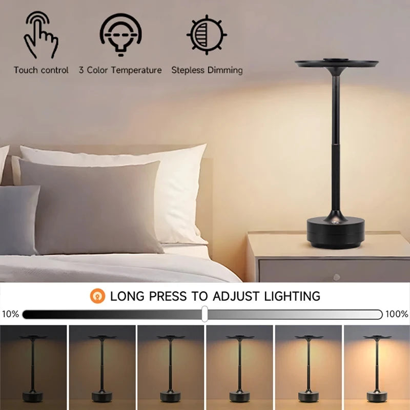 Portable LED Rechargeable Desk Lamp for Restaurants and Modern Interiors