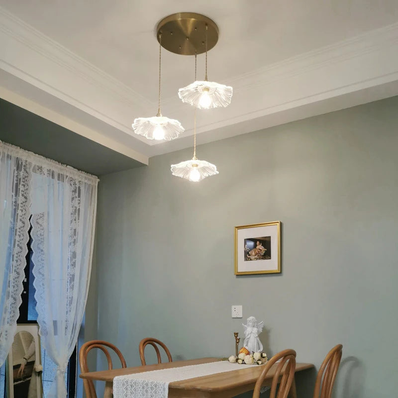 Floral Glass Pendant Light for Modern Dining Rooms and Cafes