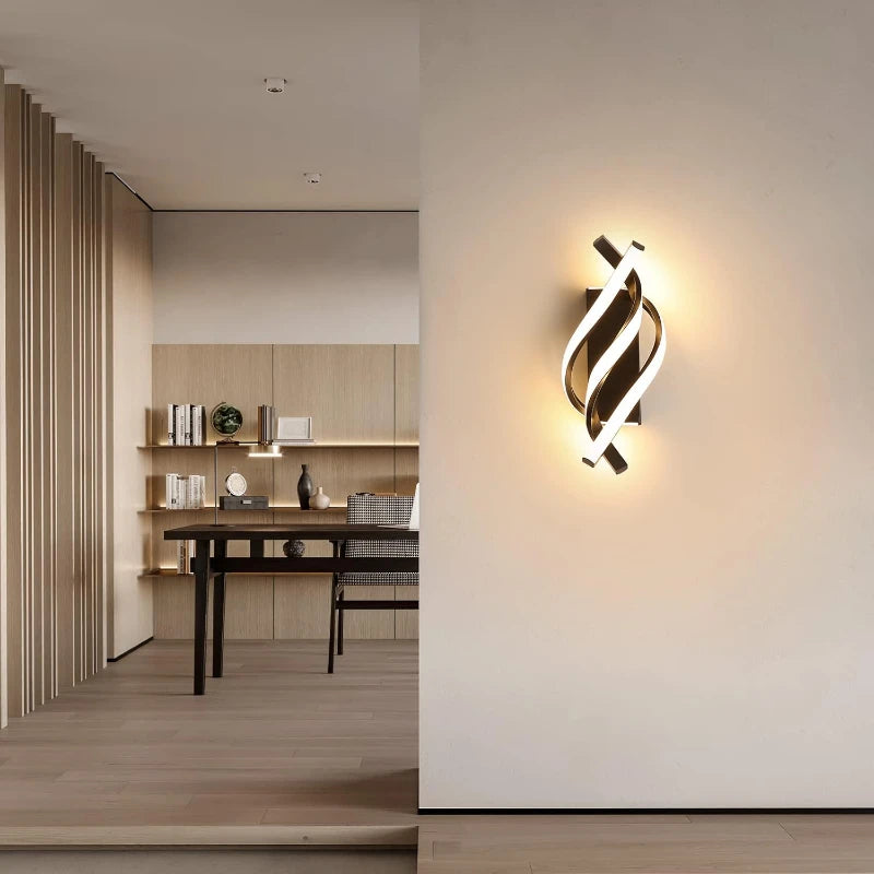 Modern Spiral LED Wall Sconce for Bedrooms and Minimalist Hallways