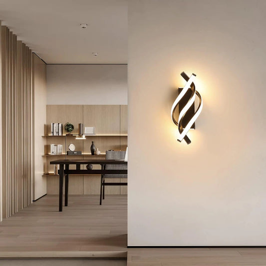 Modern Spiral LED Wall Sconce for Bedrooms and Minimalist Hallways