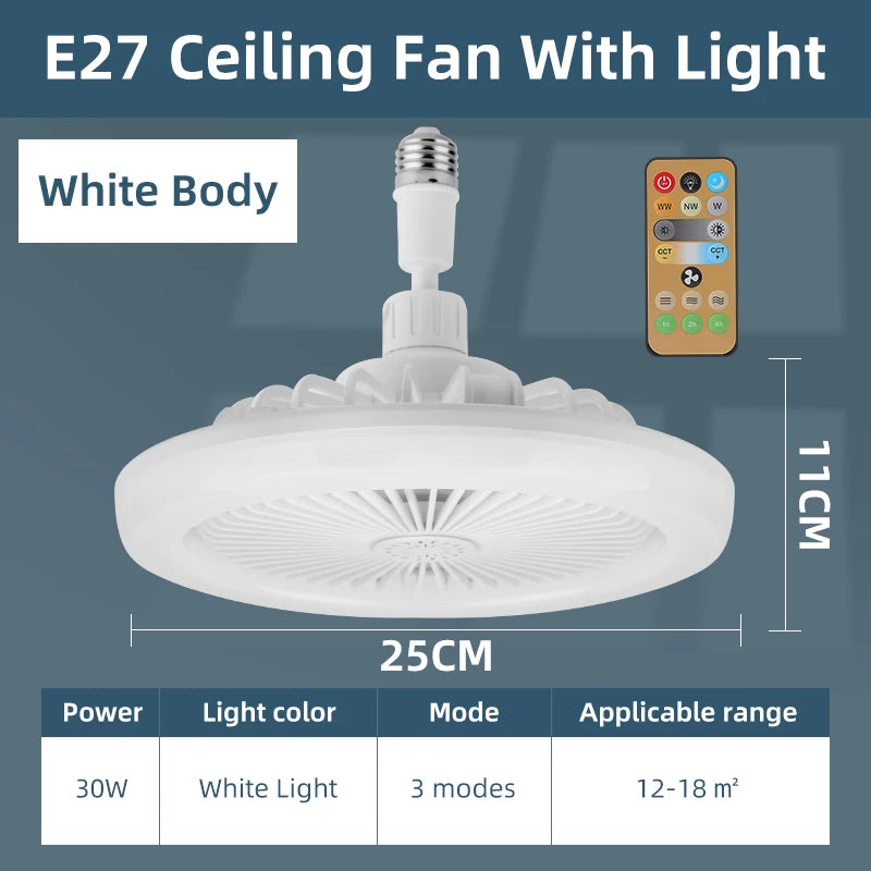 Modern LED Ceiling Fan with Remote Control for Living Room Ambience