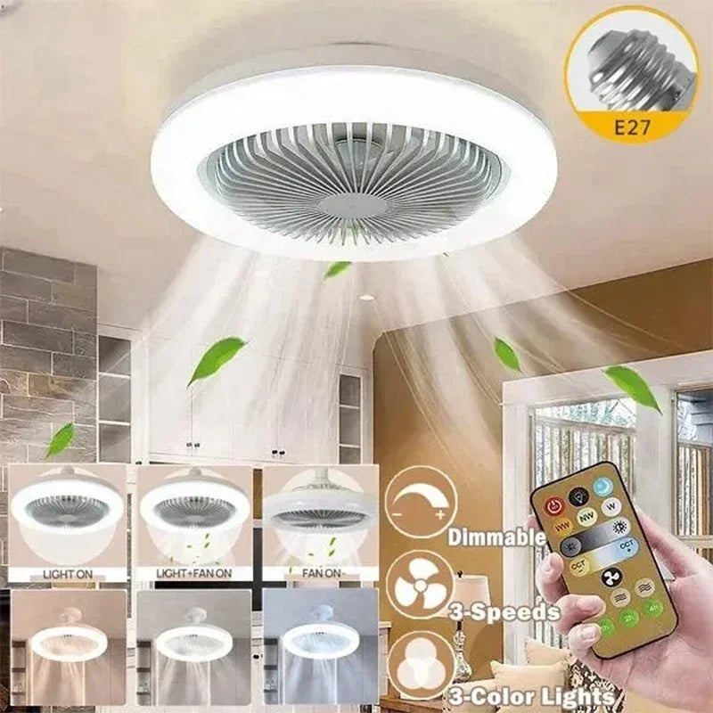 Smart LED Ceiling Fan Light with Remote Control for Modern Living Rooms