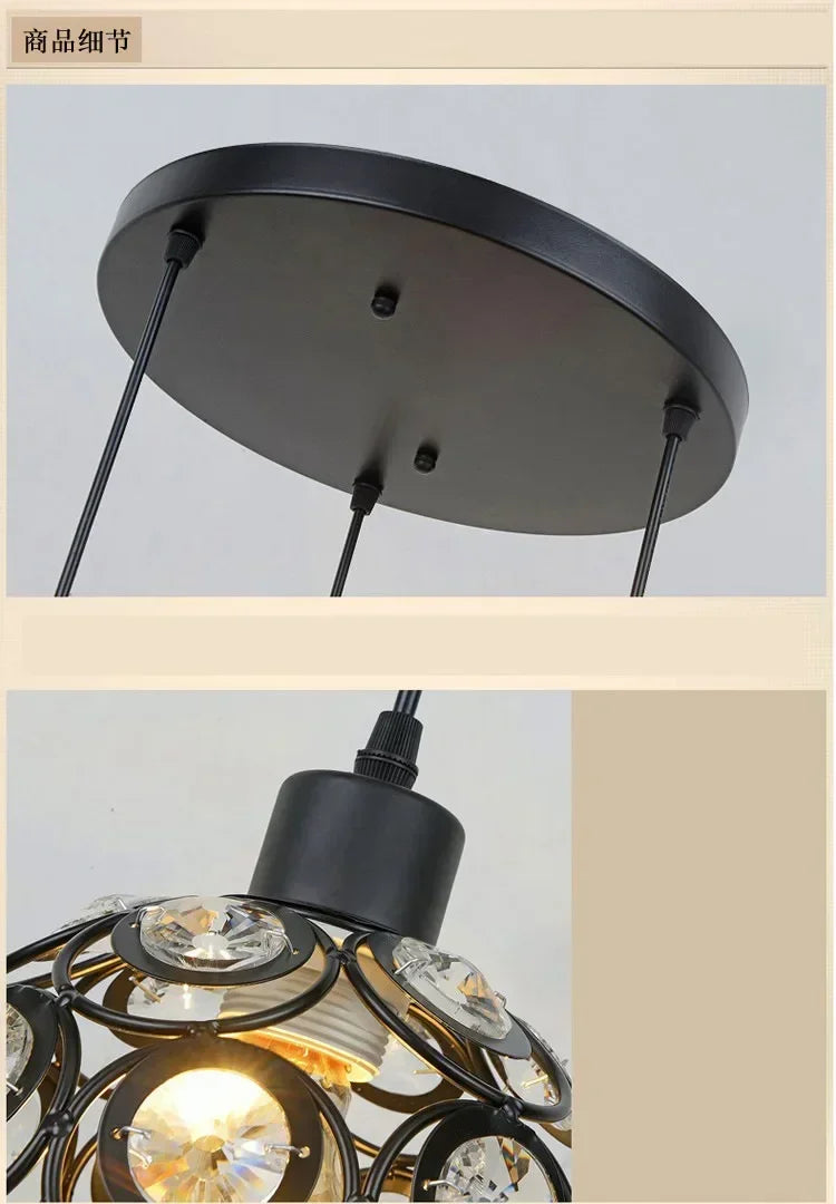 Modern Crystal Pendant Light for Hotel Entryways and Dining Spaces