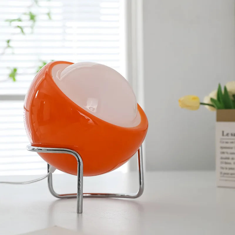 Mid-Century Glass Table Lamp for Bedside and Living Room Decor
