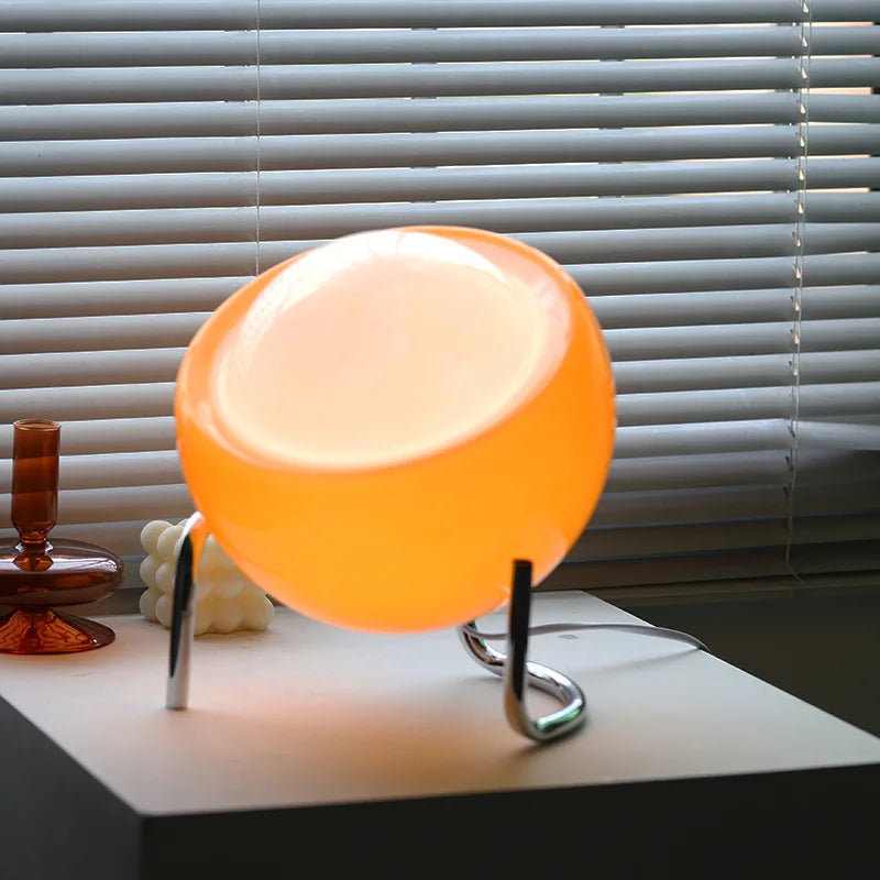 Mid-Century Glass Table Lamp for Bedside and Living Room Decor