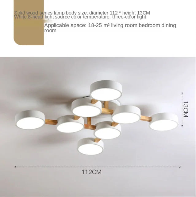 Modern Wooden LED Ceiling Chandelier for Dining Rooms and Contemporary Living Spaces