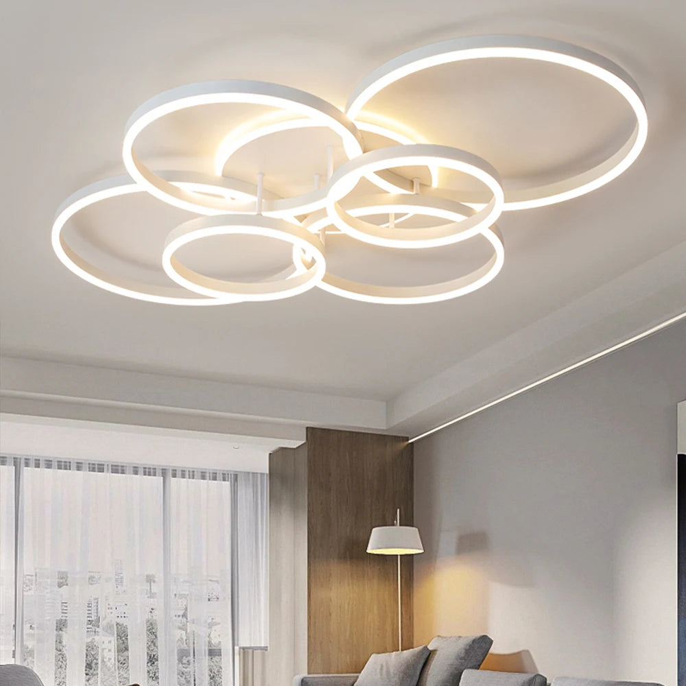 Modern Dimmable LED Ceiling Chandelier for Living Rooms and Bedrooms