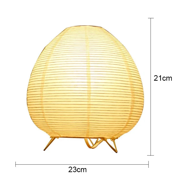 Japanese Rice Paper Table Lamp for Minimalist Living Rooms and Bedrooms
