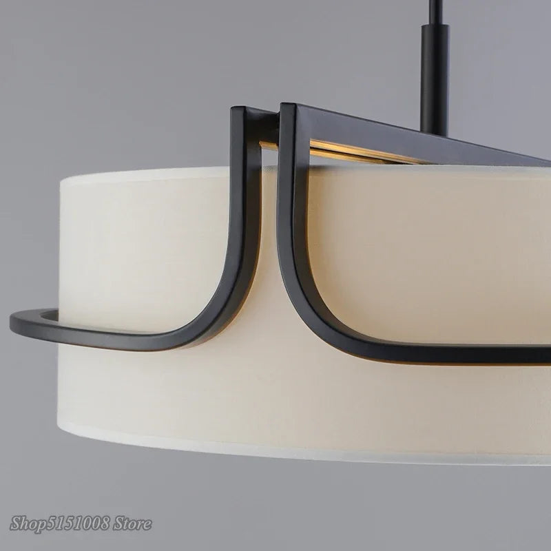 Modern Fabric Drum Pendant Light for Elegant Dining Rooms and Bedrooms