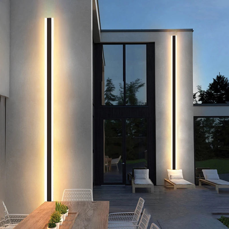 Modern Linear Outdoor LED Wall Sconce for Garden and Porch Lighting