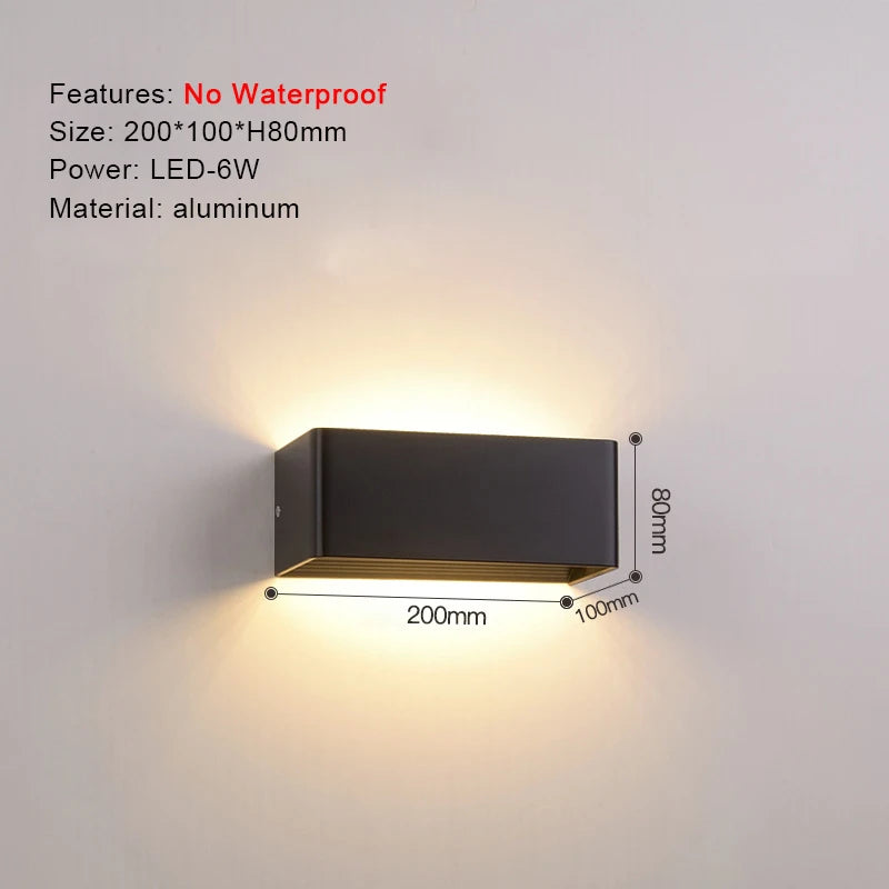 Modern Aluminum Waterproof LED Wall Sconce for Outdoor Patios and Gardens