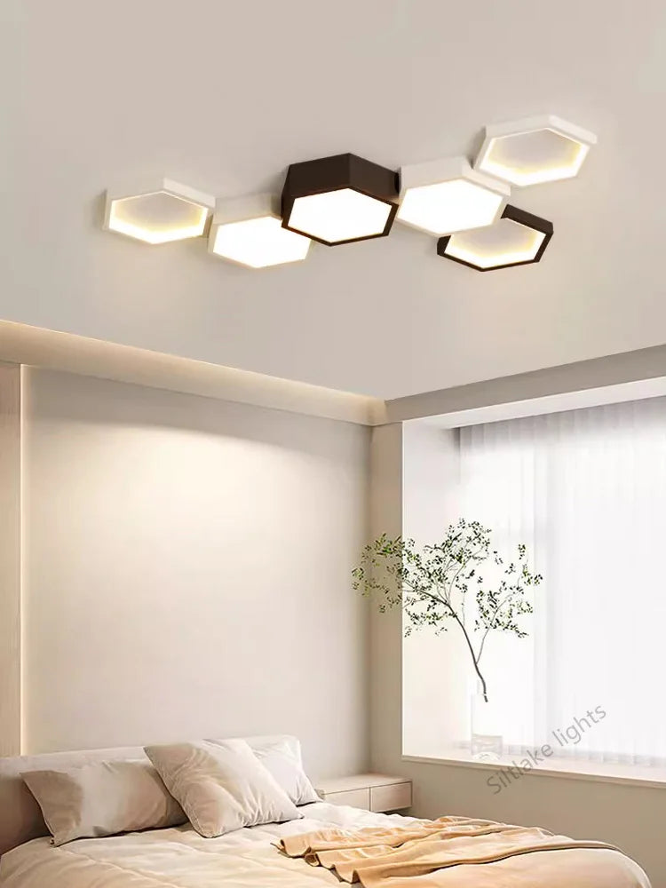 Modern Honeycomb Ceiling Light for Artistic Living Rooms and Dining Spaces
