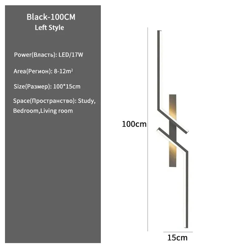 Minimalist LED Strip Wall Sconce for Modern Living Room and Bedroom Interiors