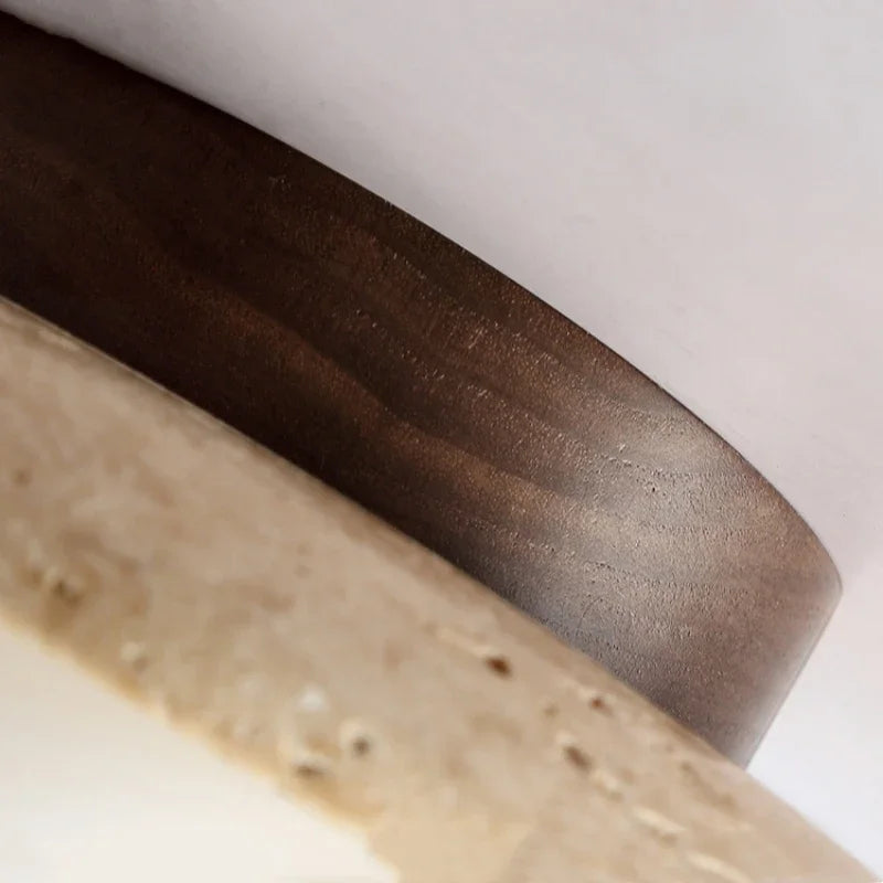 Modern Travertine Stone Flush Mount Ceiling Light for Hallways and Foyers