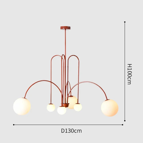 Nordic Glass Globe LED Chandelier for Modern Dining Rooms and Cafes