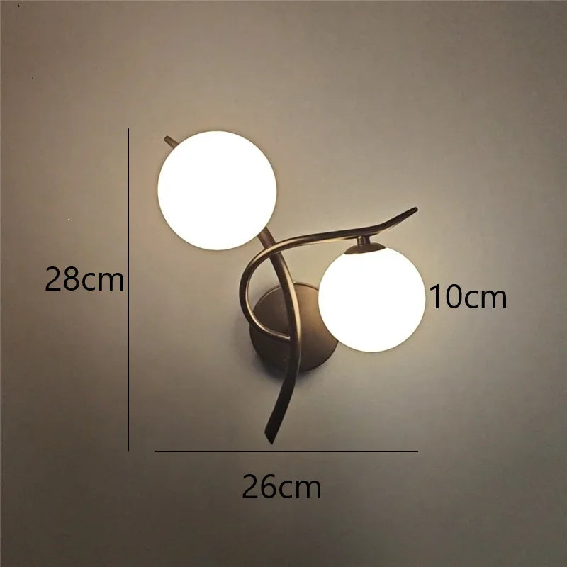 Nordic Glass Ball Wall Lamp for Modern Bedrooms and Hallways