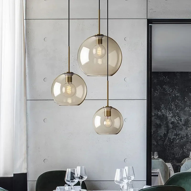 Nordic Glass Pendant Chandelier for Modern Dining Rooms and Cafes
