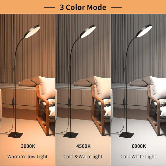 Adjustable LED Floor Lamp with Flexible Gooseneck for Reading and Task Lighting