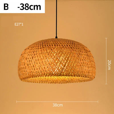 Handmade Rattan Bamboo Pendant Light for Rustic Cafes and Restaurants