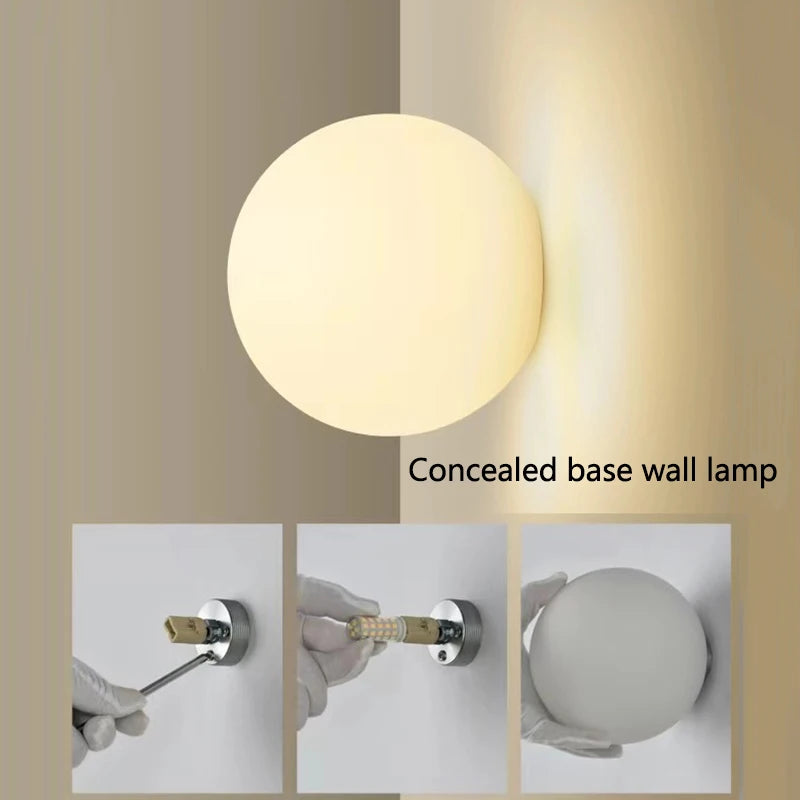 Bauhaus Glass Globe Wall Sconce for Modern Bedrooms and Bathrooms
