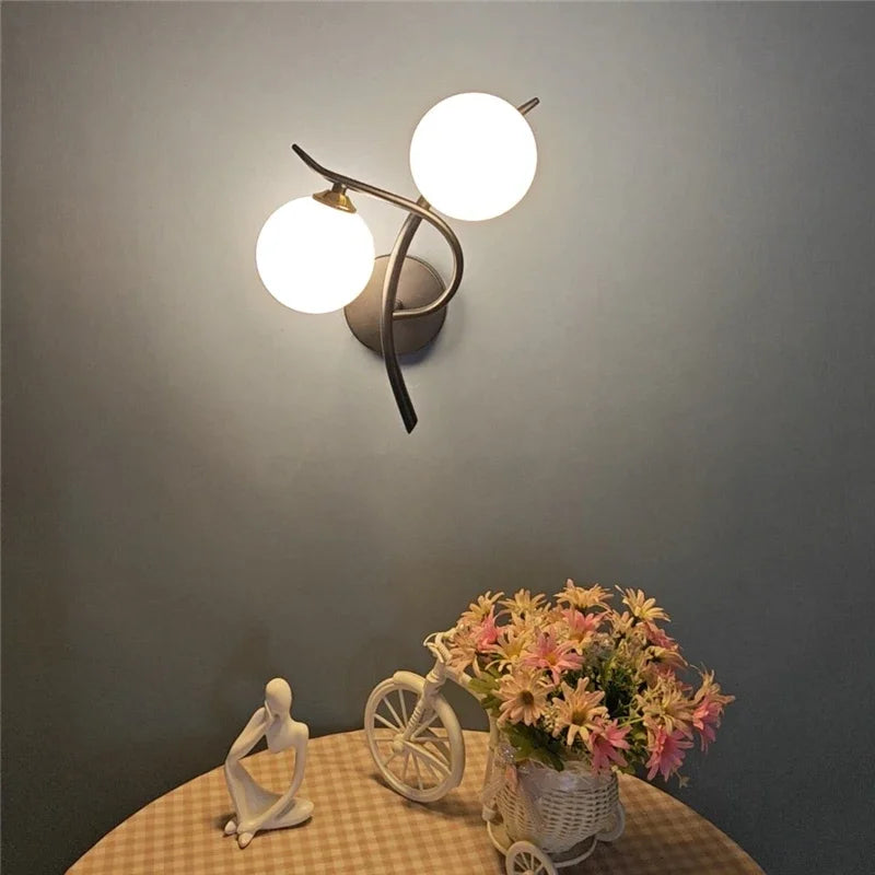 Nordic Glass Ball Wall Lamp for Modern Bedrooms and Hallways