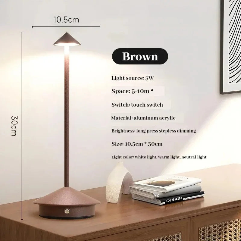 Rechargeable Touch LED Table Lamp for Modern Restaurants and Hotels