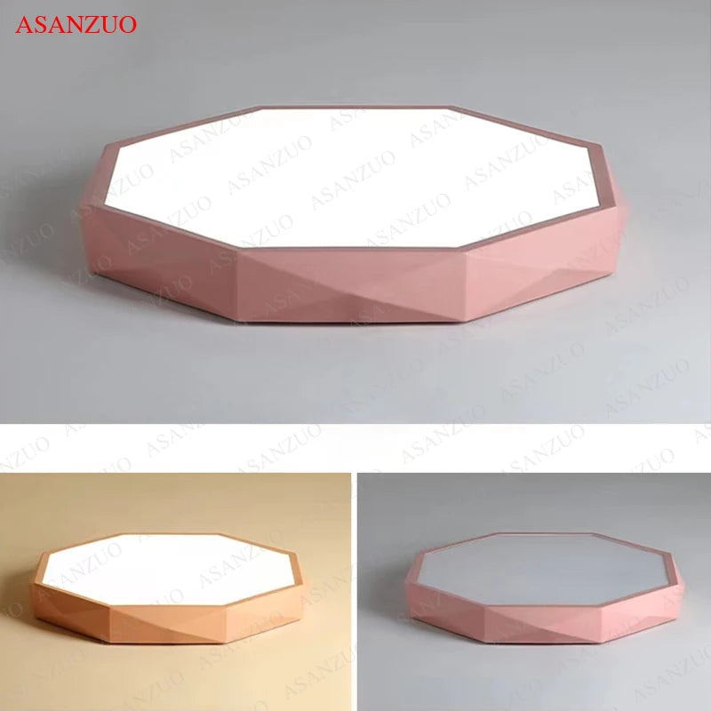 Modern Octagon LED Ceiling Light for Contemporary Living Rooms and Bedrooms