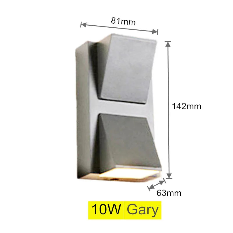 Modern Waterproof LED Wall Light for Outdoor Garden and Patio Spaces