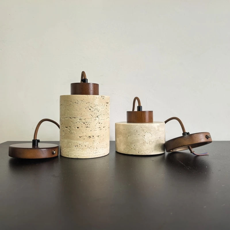 Modern Travertine Stone Pendant Light for Kitchen Islands and Dining Rooms
