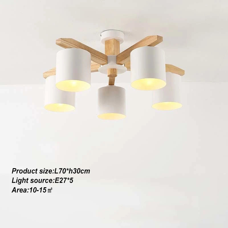 Modern Solid Wood Pendant Light for Dining Rooms and Kitchens