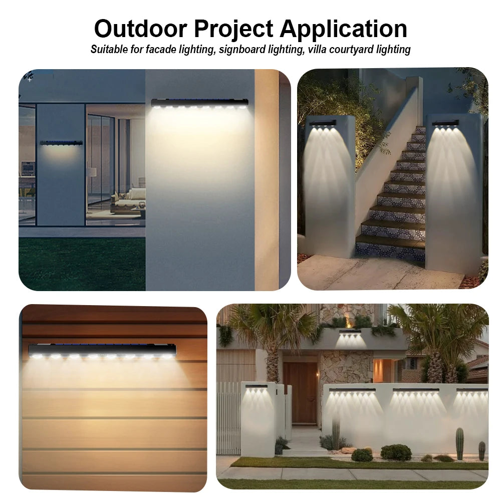 Solar Powered LED Fence Light for Modern Garden and Patio Decor