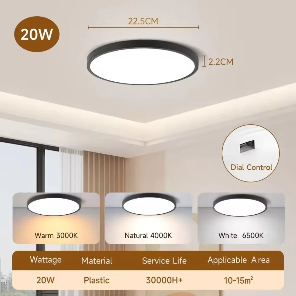 Modern Ultra-Thin LED Ceiling Light for Contemporary Bedrooms and Kitchens