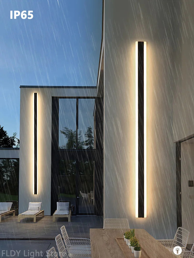 Minimalist Long Strip LED Wall Light for Modern Outdoor Spaces