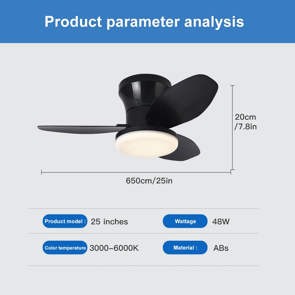 Modern Nordic Ceiling Fan Light for Living Rooms and Commercial Spaces