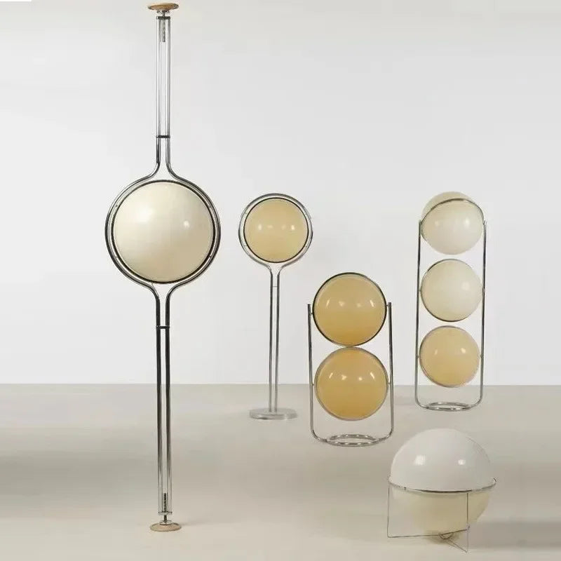 Modern Chrome and Acrylic Globe Floor Lamp for Hotel and Living Rooms
