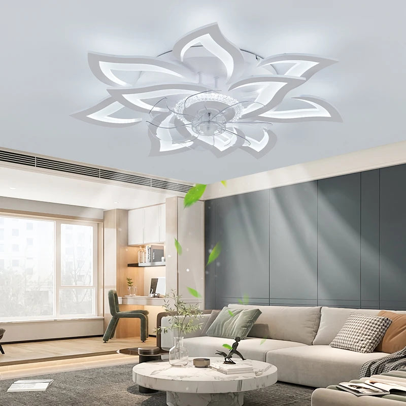 Modern LED Ceiling Fan Light for Dining Rooms and Restaurants