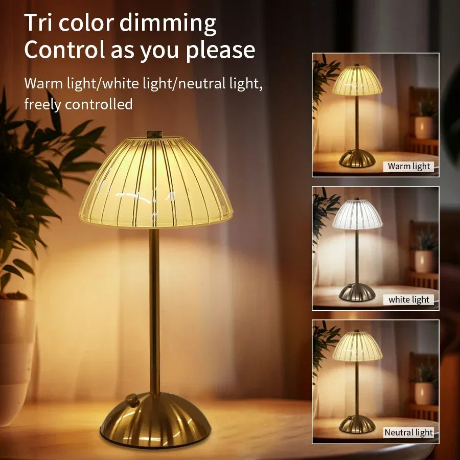 Crystal LED Table Lamp with Touch Sensor for Hotels and Bedside Decor