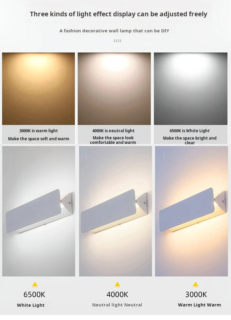 Adjustable Aluminum LED Wall Lamp for Modern Bedrooms and Vanity Spaces