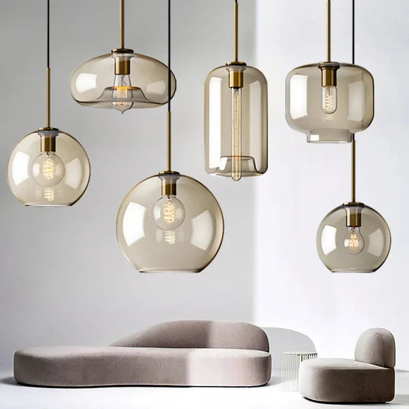 Nordic Glass Pendant Chandelier for Modern Dining Rooms and Cafes