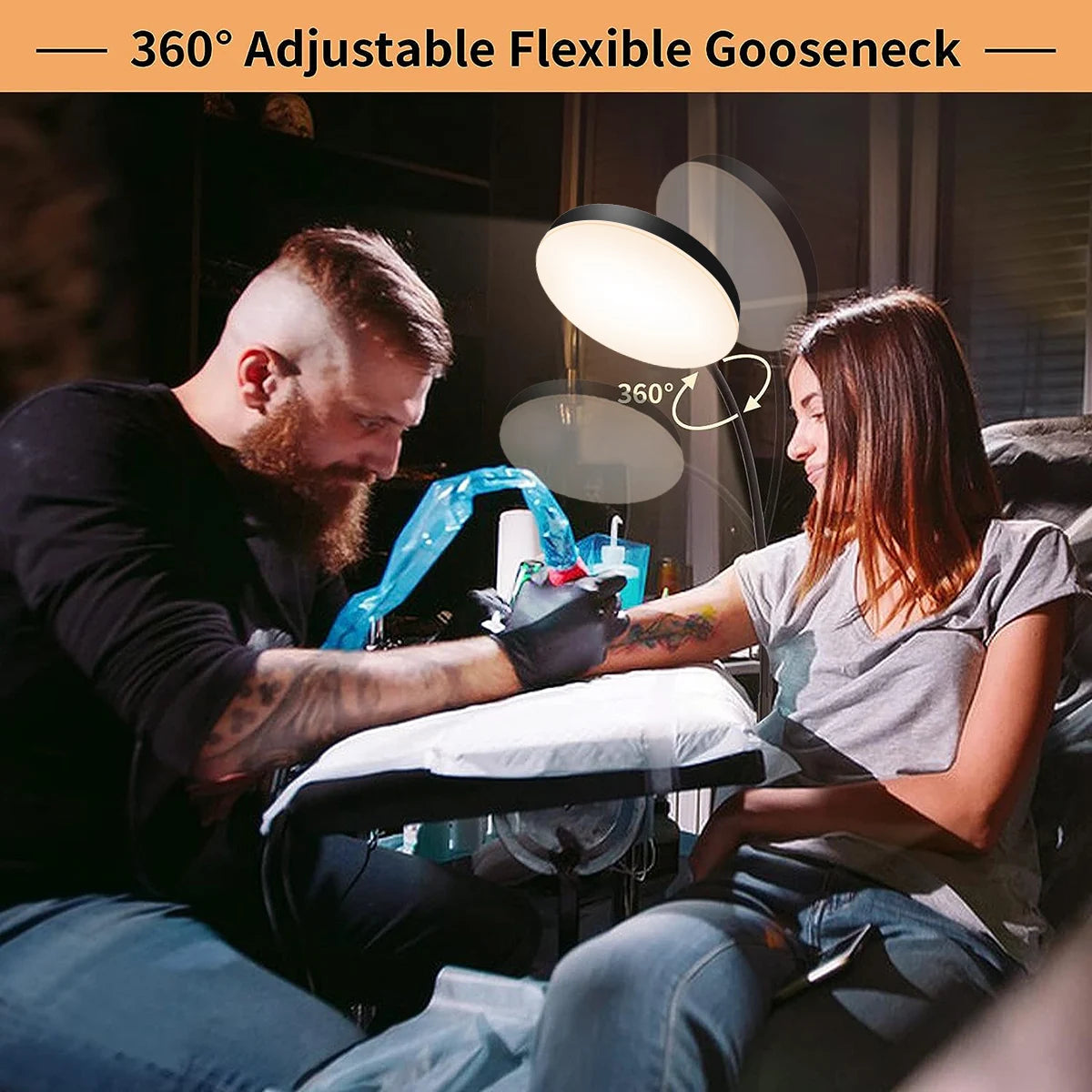 Adjustable LED Floor Lamp with Flexible Gooseneck for Reading and Task Lighting